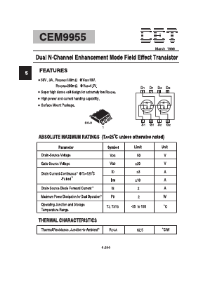 CEM9955 Datasheet PDF Chino-Excel Technology