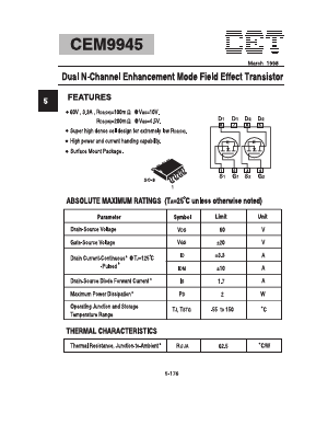 CEM9945 Datasheet PDF Chino-Excel Technology