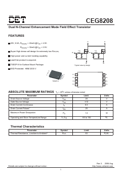 CEG8208 Datasheet PDF Chino-Excel Technology