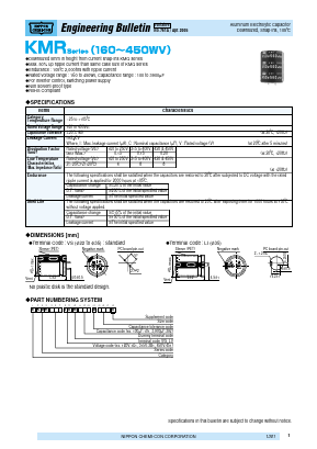 EKMR401VSN271MQ35S Datasheet PDF United Chemi-Con, Inc.
