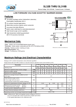 SL38B Datasheet PDF Jiangsu Yutai Electronics Co., Ltd