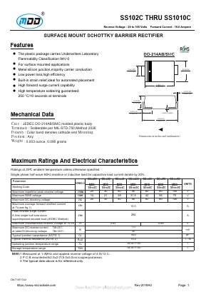 SS108C Datasheet PDF Jiangsu Yutai Electronics Co., Ltd