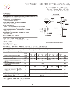 SRF1050 Datasheet PDF Jiangsu Yutai Electronics Co., Ltd