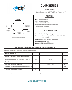 DL47 Datasheet PDF Jiangsu Yutai Electronics Co., Ltd
