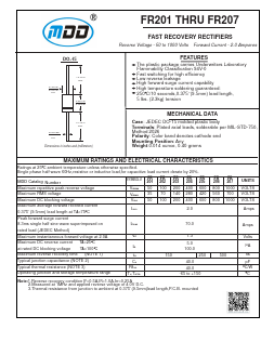 FR201 Datasheet PDF Jiangsu Yutai Electronics Co., Ltd