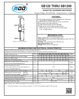 SB180 Datasheet PDF Jiangsu Yutai Electronics Co., Ltd