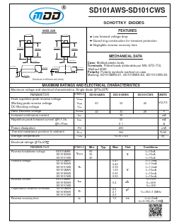SD101AWS Datasheet PDF Jiangsu Yutai Electronics Co., Ltd