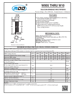 W10 Datasheet PDF Jiangsu Yutai Electronics Co., Ltd