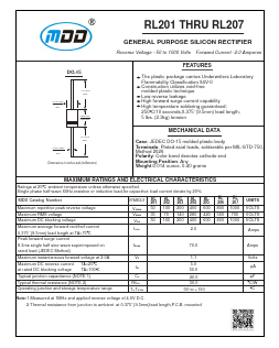 RL207 Datasheet PDF Jiangsu Yutai Electronics Co., Ltd