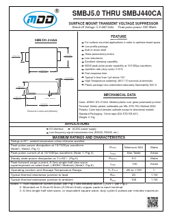 SMBJ43CA Datasheet PDF Jiangsu Yutai Electronics Co., Ltd