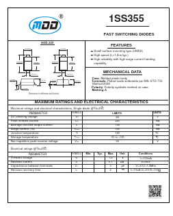 1SS355 Datasheet PDF Jiangsu Yutai Electronics Co., Ltd