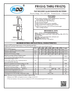 FR156G Datasheet PDF Jiangsu Yutai Electronics Co., Ltd