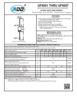 UF4005 Datasheet PDF Jiangsu Yutai Electronics Co., Ltd