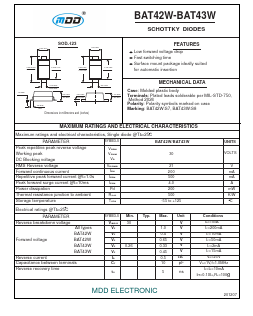 BAT42W Datasheet PDF Jiangsu Yutai Electronics Co., Ltd