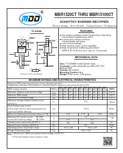 MBR15100CT Datasheet PDF Jiangsu Yutai Electronics Co., Ltd