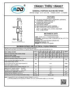 1N4001 Datasheet PDF Jiangsu Yutai Electronics Co., Ltd