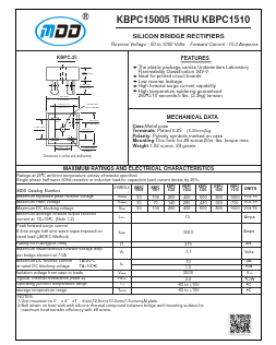 KBPC15005 Datasheet PDF Jiangsu Yutai Electronics Co., Ltd