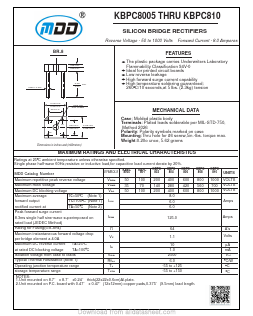 KBPC806 Datasheet PDF Jiangsu Yutai Electronics Co., Ltd