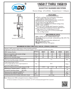 1N5819 Datasheet PDF Jiangsu Yutai Electronics Co., Ltd