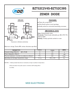 BZT52C39S Datasheet PDF Jiangsu Yutai Electronics Co., Ltd