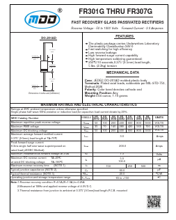 FR306G Datasheet PDF Jiangsu Yutai Electronics Co., Ltd