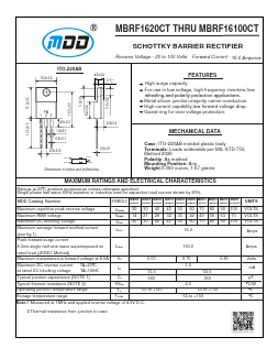 MBRF1650CT Datasheet PDF Jiangsu Yutai Electronics Co., Ltd
