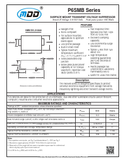 P6SMB11A Datasheet PDF Jiangsu Yutai Electronics Co., Ltd