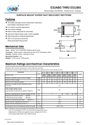 MDDES3EC Datasheet PDF Jiangsu Yutai Electronics Co., Ltd
