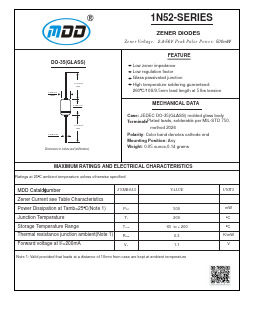 1N52 Datasheet PDF Jiangsu Yutai Electronics Co., Ltd
