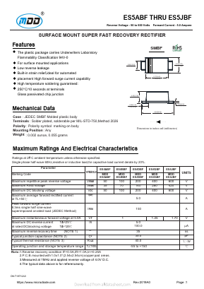 ES5ABF Datasheet PDF Jiangsu Yutai Electronics Co., Ltd