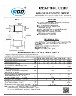 US2DF Datasheet PDF Jiangsu Yutai Electronics Co., Ltd