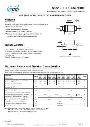 SS320BF Datasheet PDF Jiangsu Yutai Electronics Co., Ltd