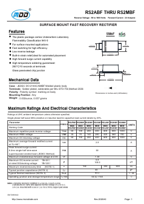 RS3KBF Datasheet PDF Jiangsu Yutai Electronics Co., Ltd