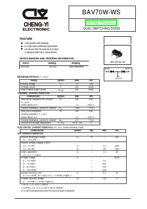 BAV70W-WS Datasheet PDF CHENG-YI ELECTRONIC CO., LTD.