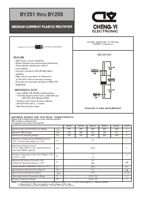 BY252 Datasheet PDF CHENG-YI ELECTRONIC CO., LTD.