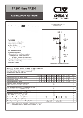 FR201 Datasheet PDF CHENG-YI ELECTRONIC CO., LTD.
