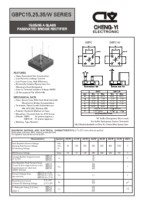 GBPC25 Datasheet PDF CHENG-YI ELECTRONIC CO., LTD.