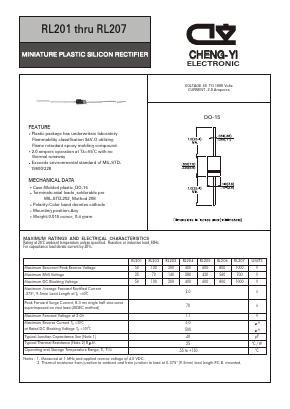 RL201 Datasheet PDF CHENG-YI ELECTRONIC CO., LTD.