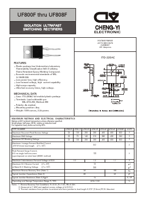 UF804F Datasheet PDF CHENG-YI ELECTRONIC CO., LTD.