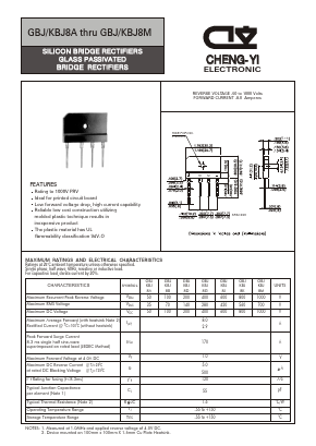 KBJ8B Datasheet PDF CHENG-YI ELECTRONIC CO., LTD.