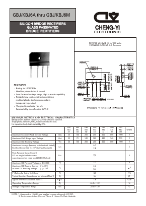 KBJ6A Datasheet PDF CHENG-YI ELECTRONIC CO., LTD.
