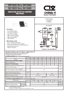 SR1660 Datasheet PDF CHENG-YI ELECTRONIC CO., LTD.