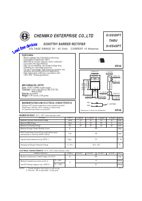 S10S40PT Datasheet PDF CHENMKO CO., LTD.