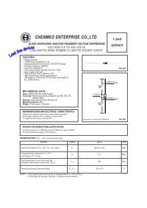 1.5KE33CA Datasheet PDF CHENMKO CO., LTD.