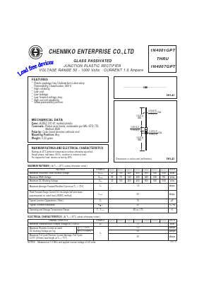 1N4007GPT Datasheet PDF CHENMKO CO., LTD.