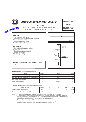 BZX55C82PT Datasheet PDF CHENMKO CO., LTD.