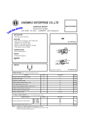 BAT54TS Datasheet PDF CHENMKO CO., LTD.