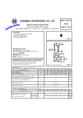 KBPC108PT Datasheet PDF CHENMKO CO., LTD.