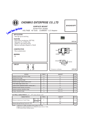 BAS40VPT Datasheet PDF CHENMKO CO., LTD.