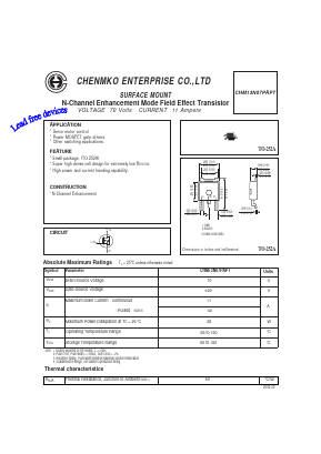 CHM13N07PAPT Datasheet PDF CHENMKO CO., LTD.
